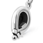 Black Onyx Pear Shaped Ethnic Style Drop Hook Earrings, e177